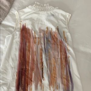 Zara Fancy Neck Tank Blouse.